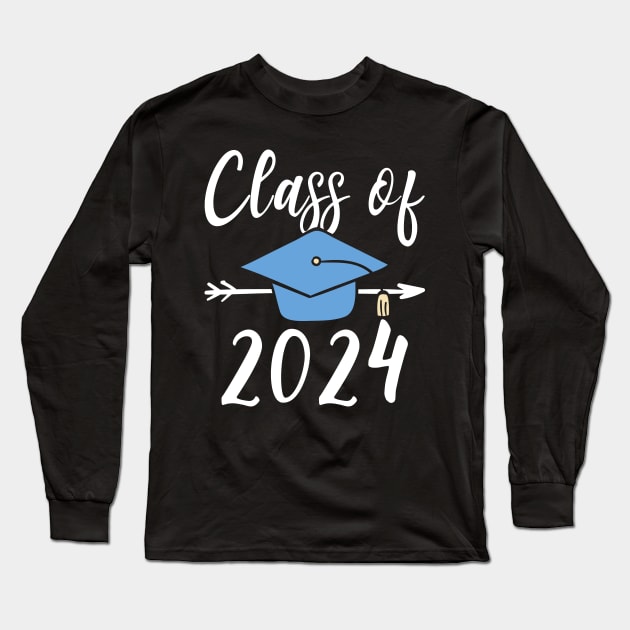 Class Of 2024 Senior Graduation Long Sleeve T-Shirt by kateeleone97023